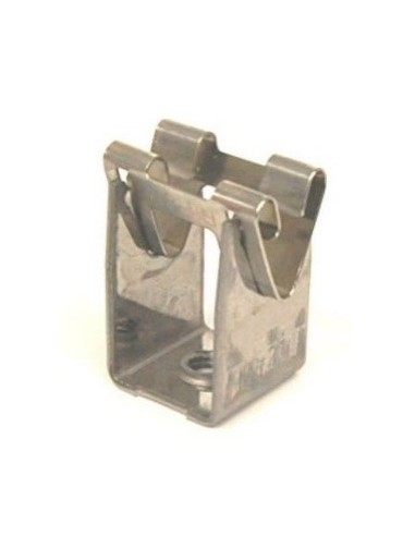 Stainless steel clip for round lightning down conductors.