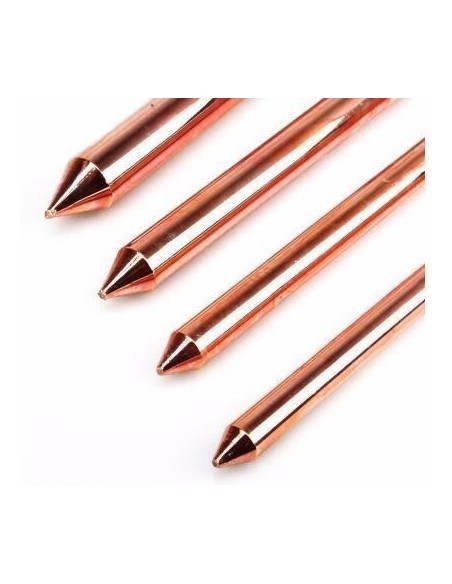 Copper-plated steel ground stakes. PIQNA. www.llamptech.com